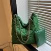 Large Capacity Diamond Grid Commuter Single Shoulder Bag For Women Simple Chain Crossbody Bucket Bag New Autumn And Winter Collection)