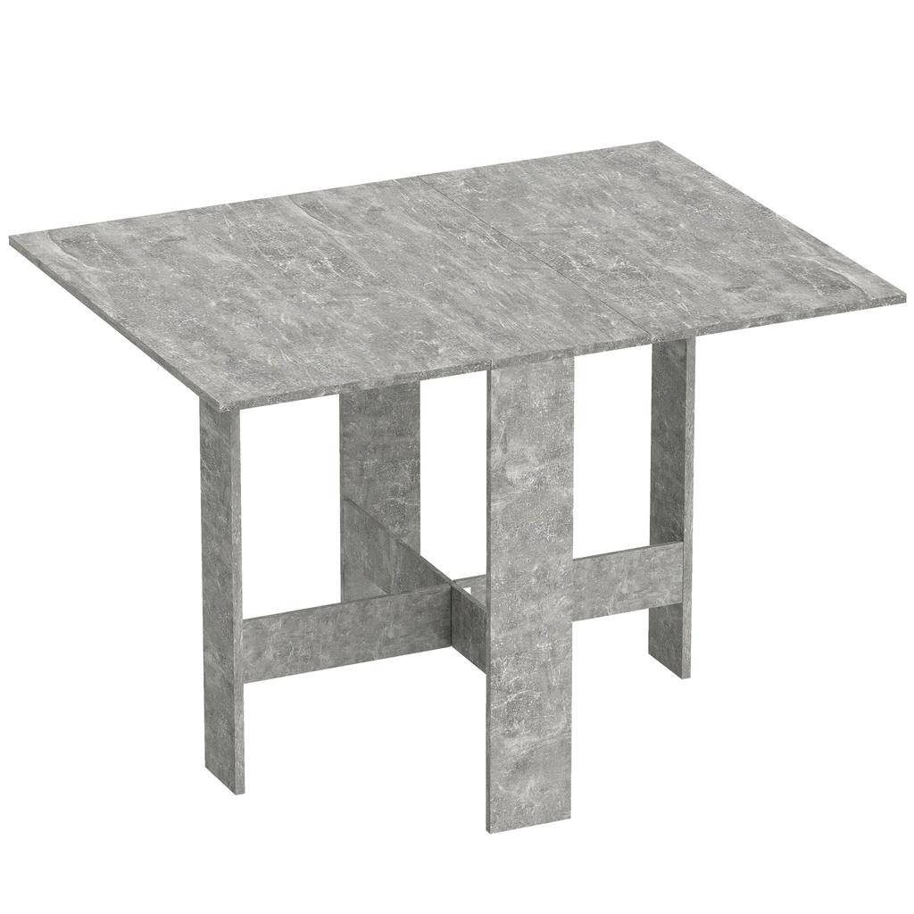 Folding Dining Table, Space-Saving Drop Leaf Kitchen Table for 4-6 People Grey