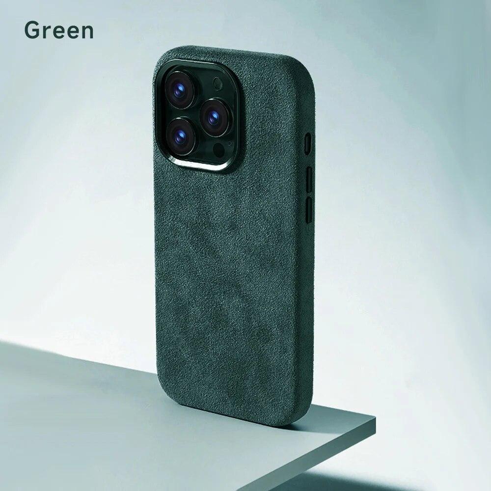 Magnetic Leather Case for IPhone 15 Pro Max 14 13 Pro 12 Luxury Supercar Suede Fundas for Iphone 15pro Magsafe Protection Cover