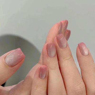 24 pezzi graduale cambiamento inseguimento luce occhio di gatto indossando unghie rimovibili sbiancamento avanzato manicure compresse piccole compresse corte T unghie