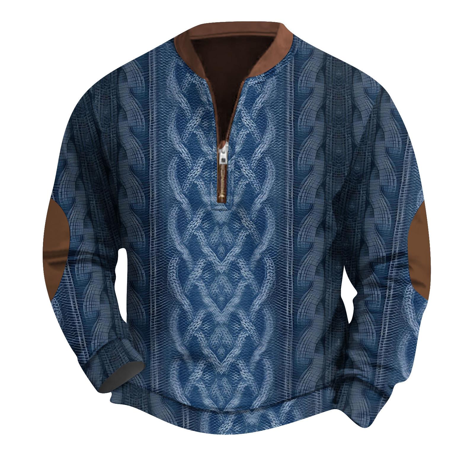 

Мужская повседневная толстовка в стиле ретро с градиентным принтом XXXXL синий