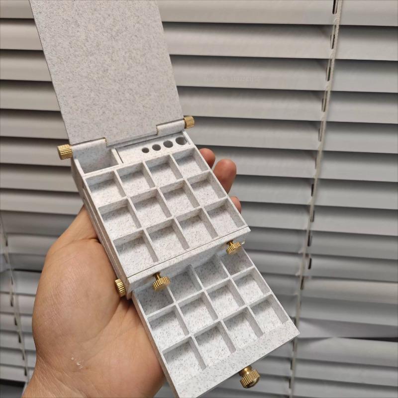 24 Color Mini Watercolor Paint Empty Box Portable Folding Art Tool Outdoor Sketching Handcrafted Drawing Board Palette Supplies