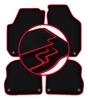 Velours-Fußmatten mit rotem Rand für: Skoda Fabia II Schrägheck, Kombi (2007-2014)