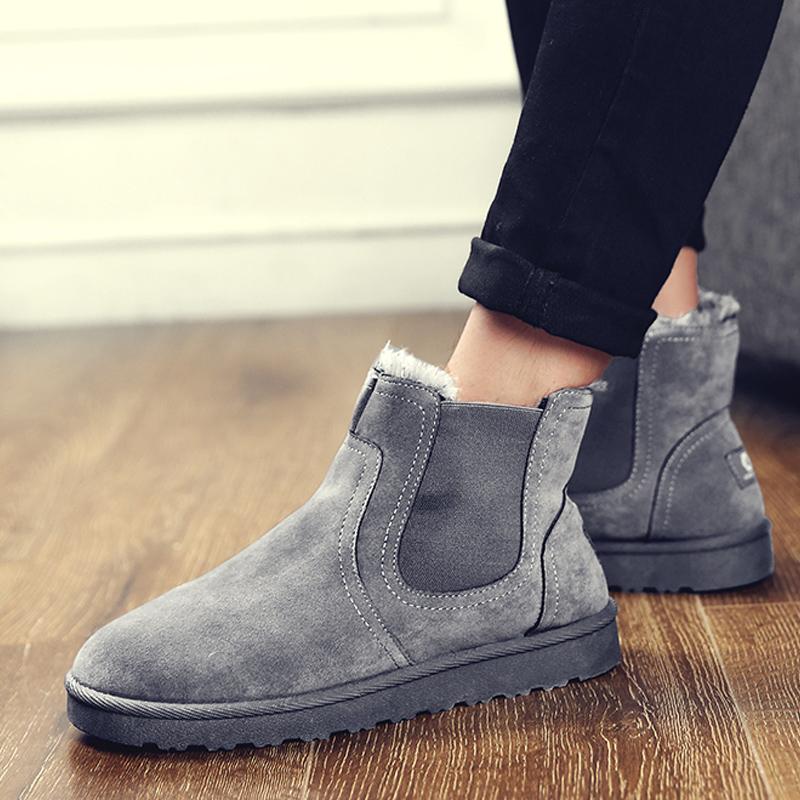 Buty zimowe męskie wysokie trampki śnieżne buty męskie wsuwane botki