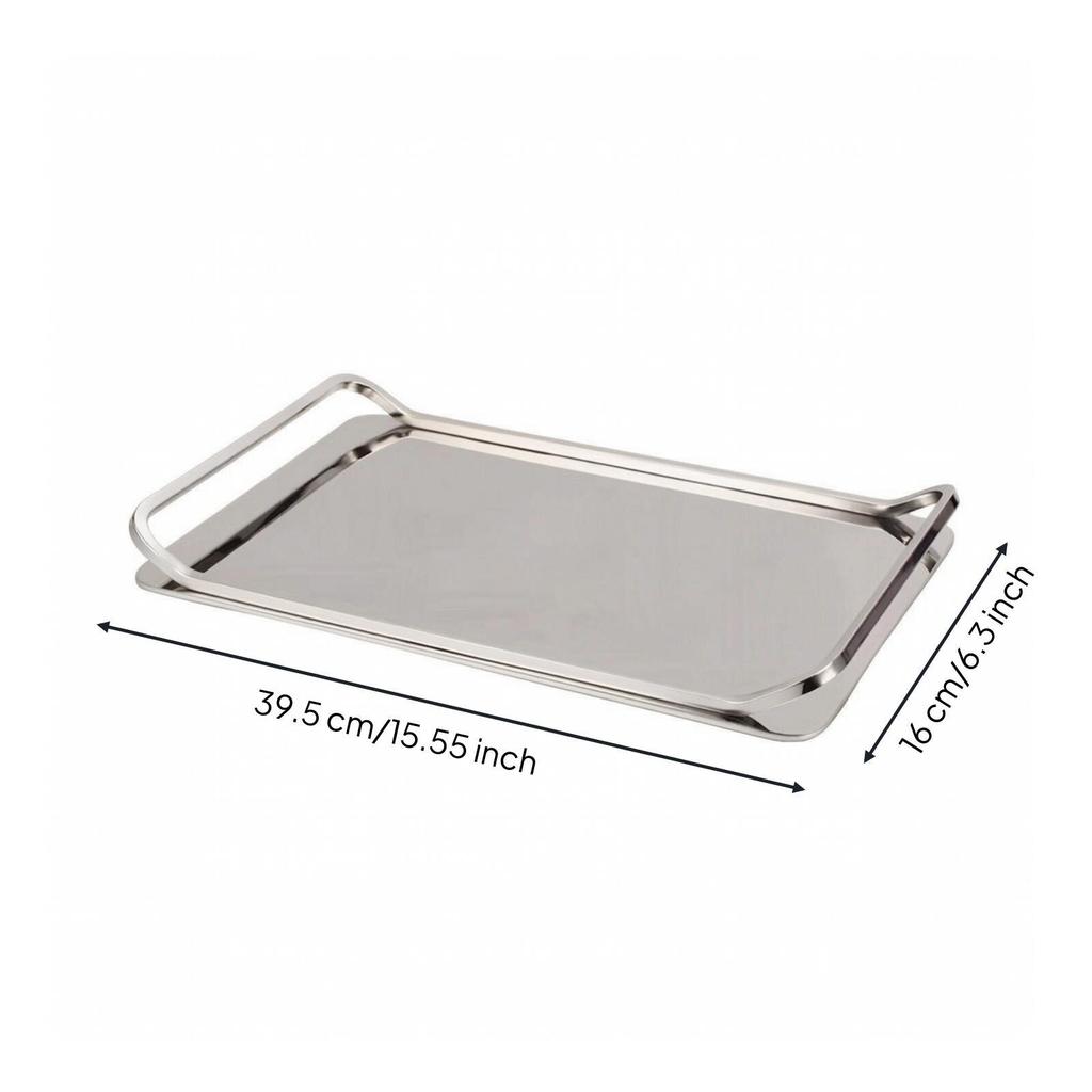 Countertop Organizer Modern Rectangular Stainless Steel Tray Sleek