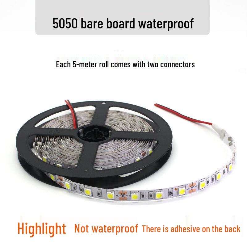 5050/5630 SMD Epoxy Waterproof Flexible LED Light Strip - High Brightness, 5 Meters, 12V/24V/36V