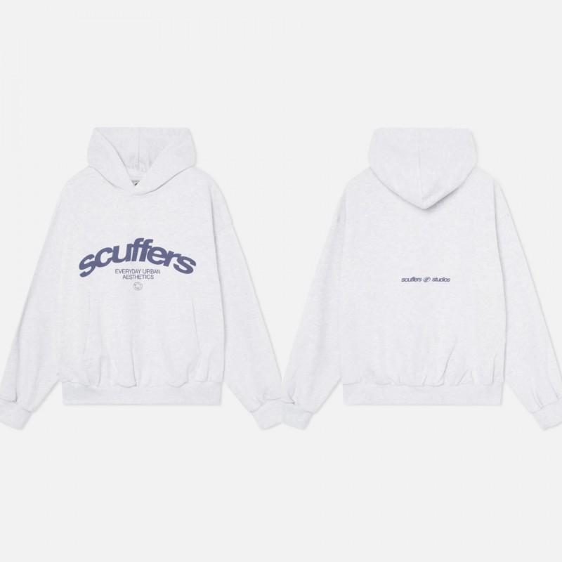 Felpa con cappuccio oversize unisex con stampa di lettere vestibilità ampia pullover casual autunno