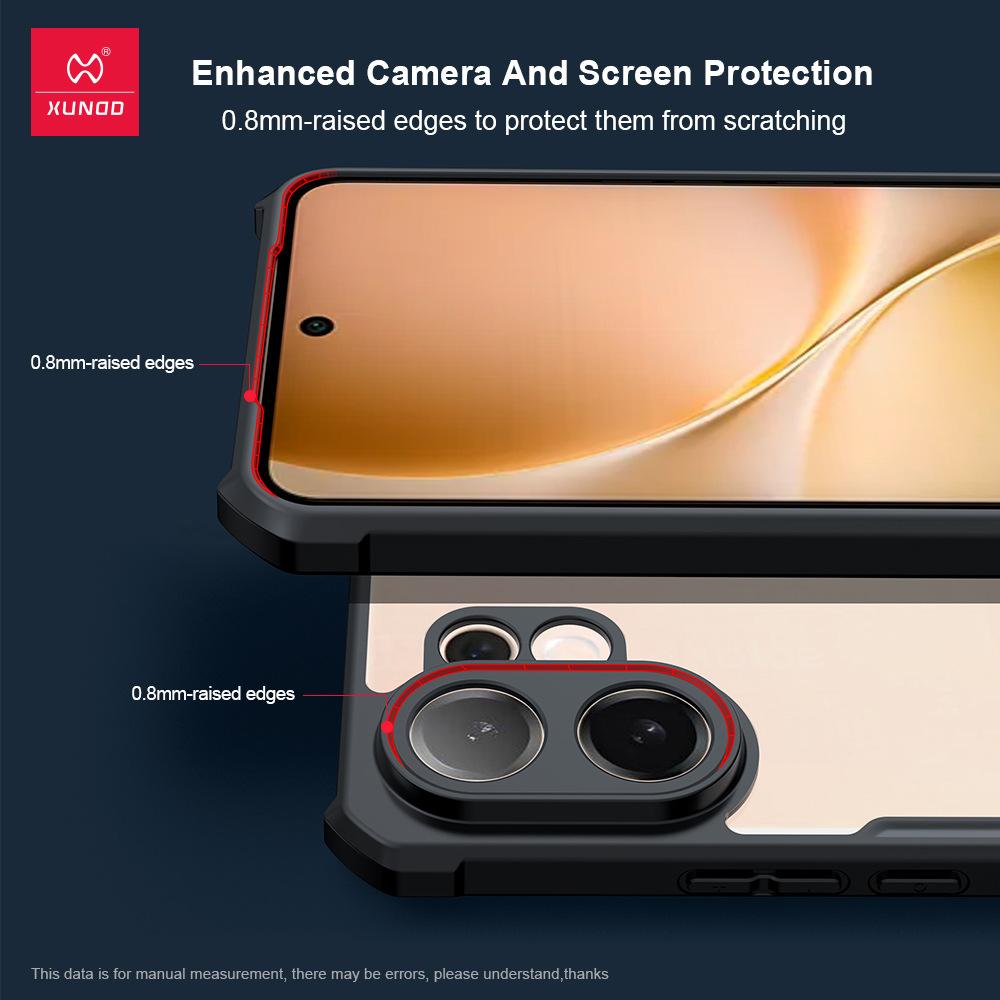 For Vivo V60 Casing XUNDD Luxury Case Transparent Back Cover Shockproof Protective Cases With Rotatable Magnetic Holder Stand