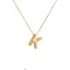 Stainless Steel 18K Gold Plated Alphabet Pendant Necklace
