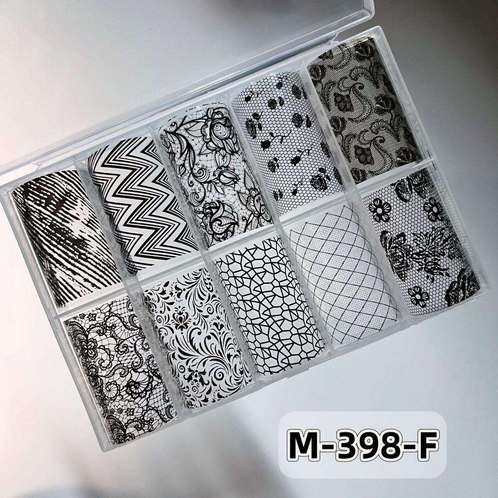 Lace Design Nail Foils Stripe Pattern Black White Nail Art Stickers Leopard Print Sequin Effect Nail Decals Nail Decoration