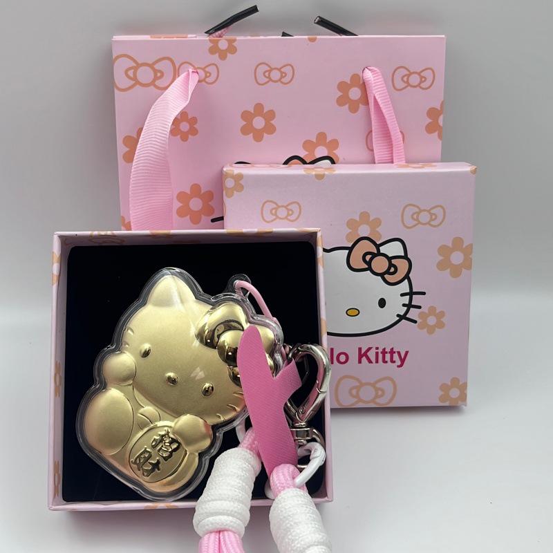 20mg Pure Gold Wealth-Attracting Cat Pendant Keychain - Gold Gift for Girlfriend