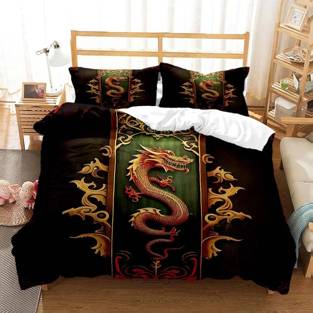3D Dragon Tier Printed Queen Bedding Set King Size Bedding Set Soft and Comfortable Bedding Set Luxury