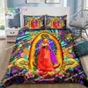 Virgin Mary Godress Blessing Bedding Set Single Twin Full Queen King Size Bed Set Adult Kid Bedroom Print Bedding Gift