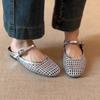 Women Flats  Sandals Fishnet Ballet Woman Anti-slip Designer Mesh Mary Jane Shoes
