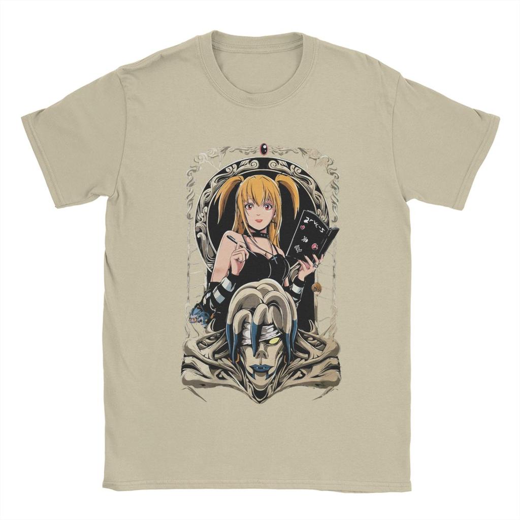 Men T-Shirt Misa Amane DN Anime Vintage 100% Cotton Tee Shirt Short Sleeve T Shirt Crew Neck Clothing Printed