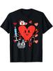 Valentines Day Nurse Heart Funny Nursing Scrub Top RN Women T Shirt Unisex Crew Neck T-Shirt - Comfo