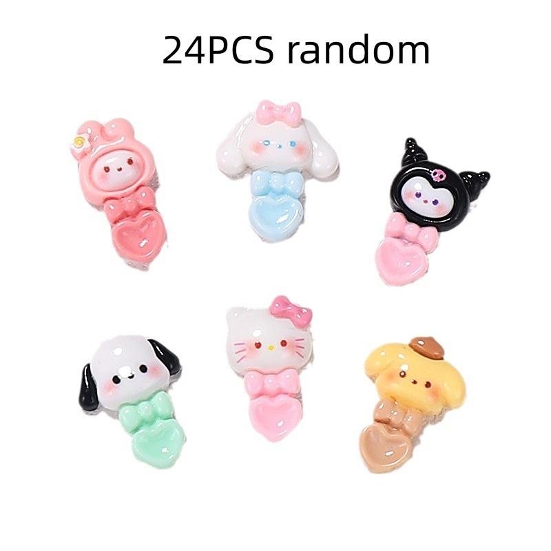 

24/120PCS Cartoon DIY resin accessories, small spoons, cream glue handmade hair clips, phone cases, shoe buckles, accessories