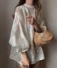 Korean-Japanese Style Reversible Stand Collar Sheer Long Sleeve Sun Protection Shirt