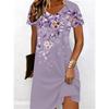 Summer Women's V-neck Short Sleeved Fashionable Casual Dress