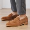 Luxury Fashion Brand Designer Men's Pointed Suede Leather Flats Shoes Male Wedding Casual Penny Loafers Formal Dress Footwear