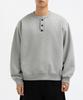 UNDEROFF Oversized Henley Neck Sweatshirt Gray