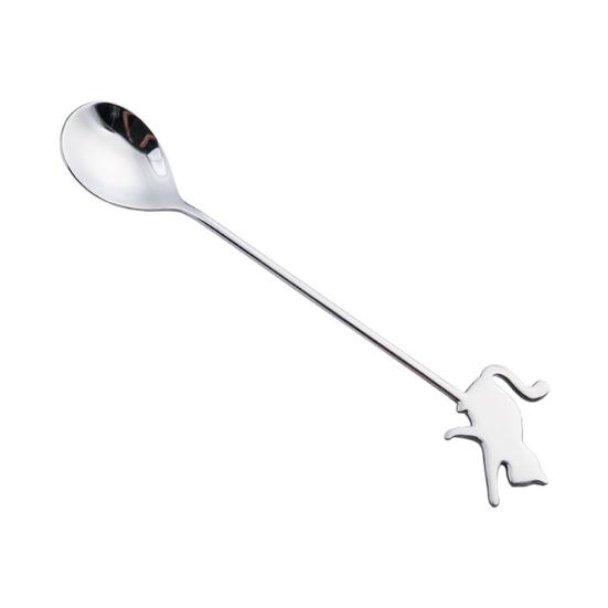 

Кофейная ложка из нержавеющей стали с длинной ручкой для перемешивания, вилка для торта, столовые приборы Spoon 2