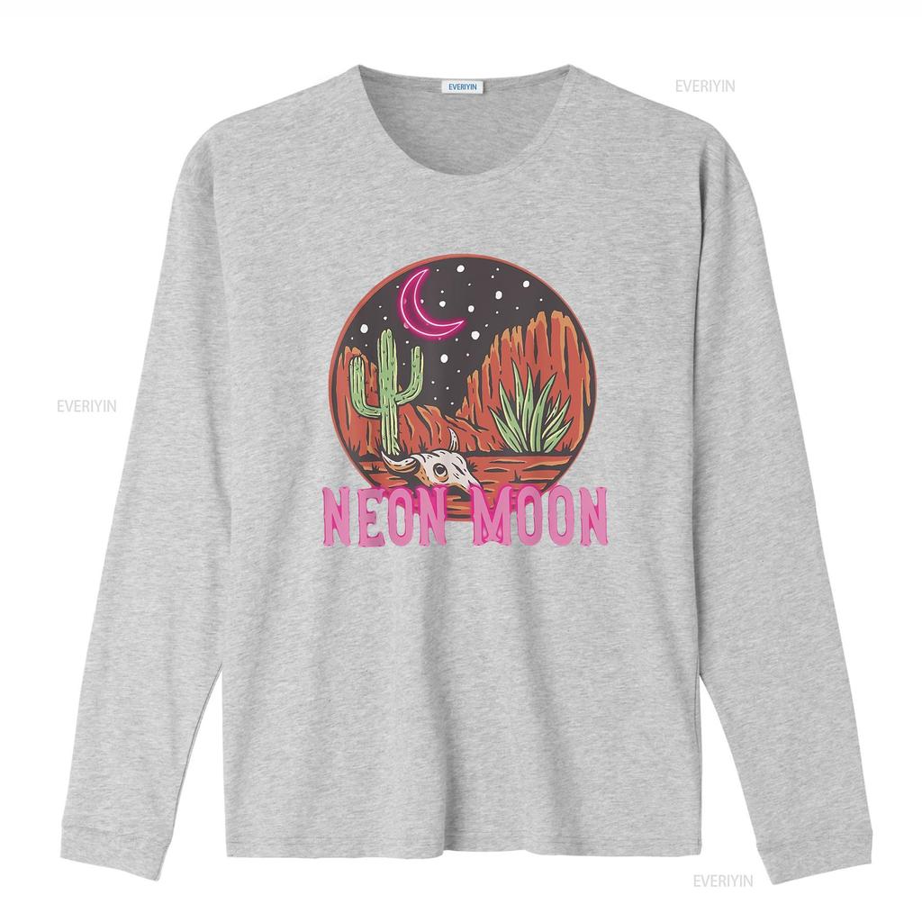 Neon Moon 90s Cactus Desert Country Western Cowboy Cowgirl T Shirt vintage Washed Versatile Stretched streetwear graphic Soft