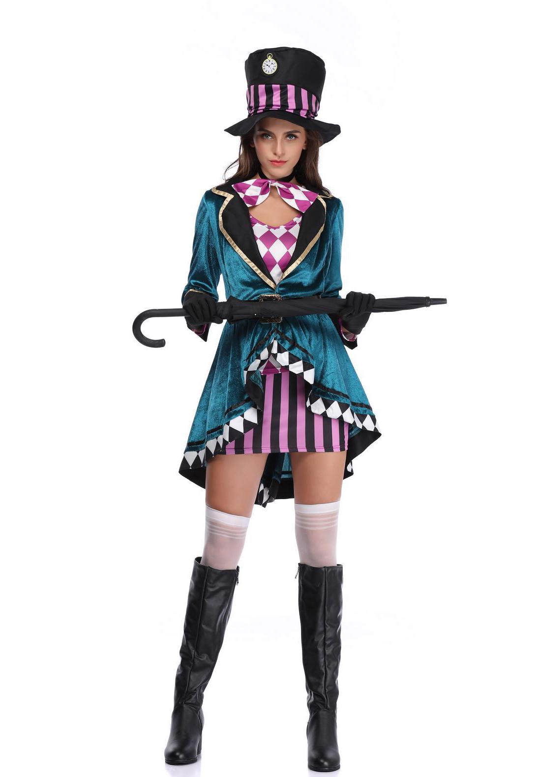 Halloween Alice Mad Hatter Women s Costume Set - Adult Magician & Beast Tamer Medium