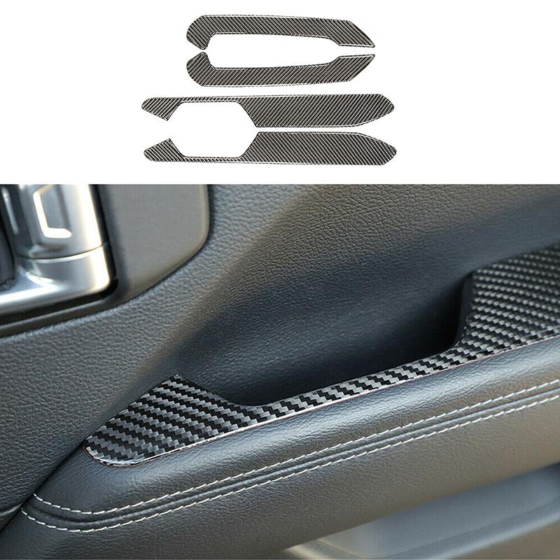 4Pcs Carbon Fiber Car Interior Door Armrest Panel Cover Trim Decoration Accessories for Jeep Wrangler JL Gladiator JT