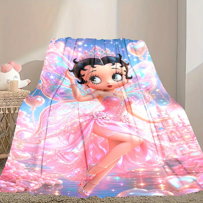 1pc Digital Print Nap Blanket, Betty Boop Blanket for Home Use, All Season Warmth, Christmas and Valentine's Day Gift Blanket