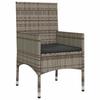 4 Piece Garden Lounge Set with Cushions Gray Poly Rattan