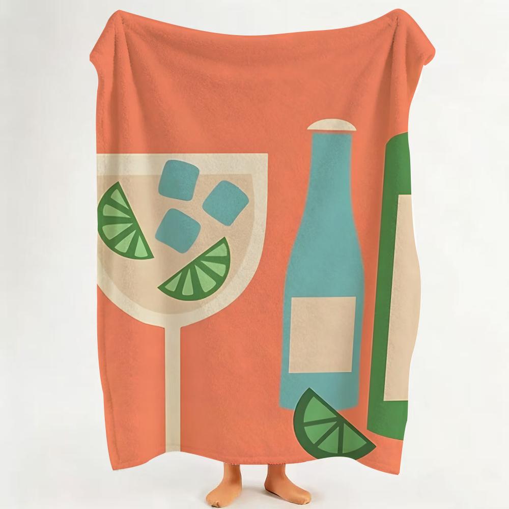 Design C Cartoon P Pattern F Food Throw Flannel Throw Blanket Suitable for Sofa Living Room Bedroom