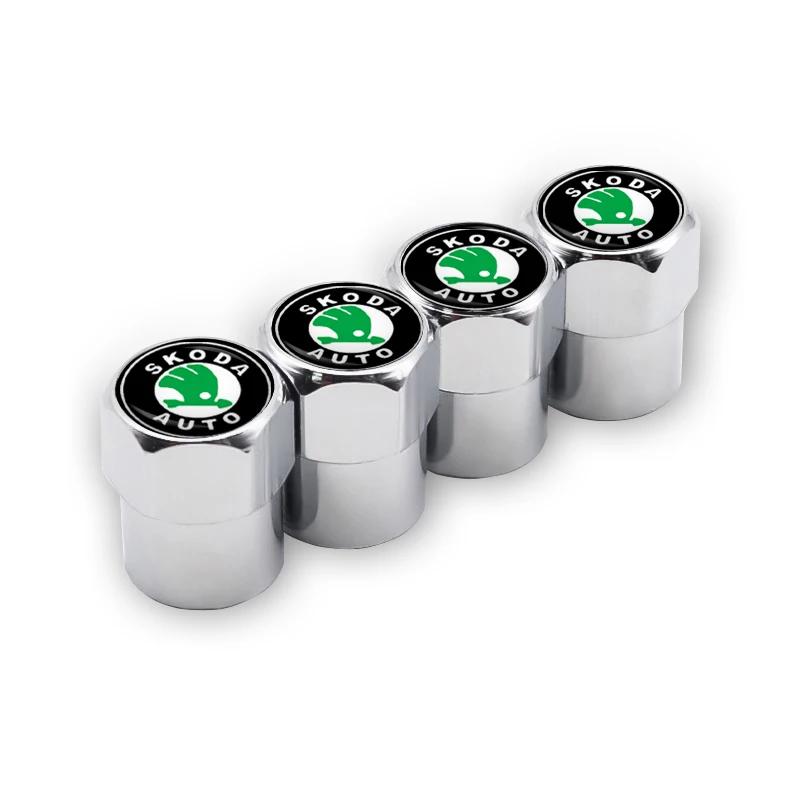 2025 Hot Automobiles 4 Pcs Tire Wheel Tyre Valve Stem Hex Caps Case Sleeve Cover Left Right Front Rear for Skoda Fibia 2 Superb