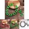 Unisex Bright Color Jewelry Set With Pendant And Metal Alloy Accents For Party Wear