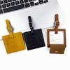 Suitcase Square Label PU Leather Labels School Bag Name Card for Trip Security