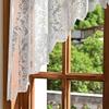Embroidered Lace Window Curtains Breathable White Fabric for Bedroom Living Room Kitchen Decoration