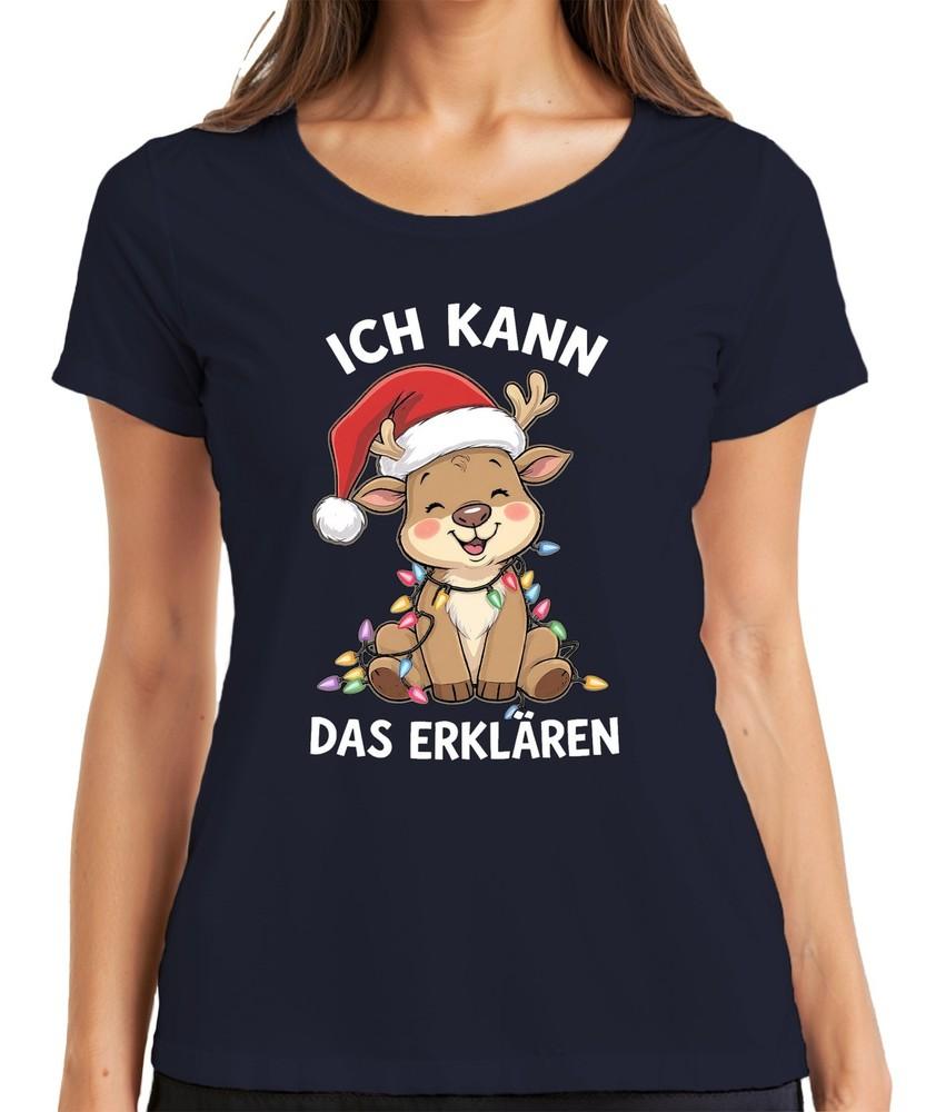 I Can Explain This Reindeer Christmas Lights Cute Funny Ladies TShirt S