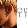 Punk Spear Hoop Earrings for Men Boys,Stainlesss Steel Triangular Pointed Huggies Earring,Anti Allergy Earring