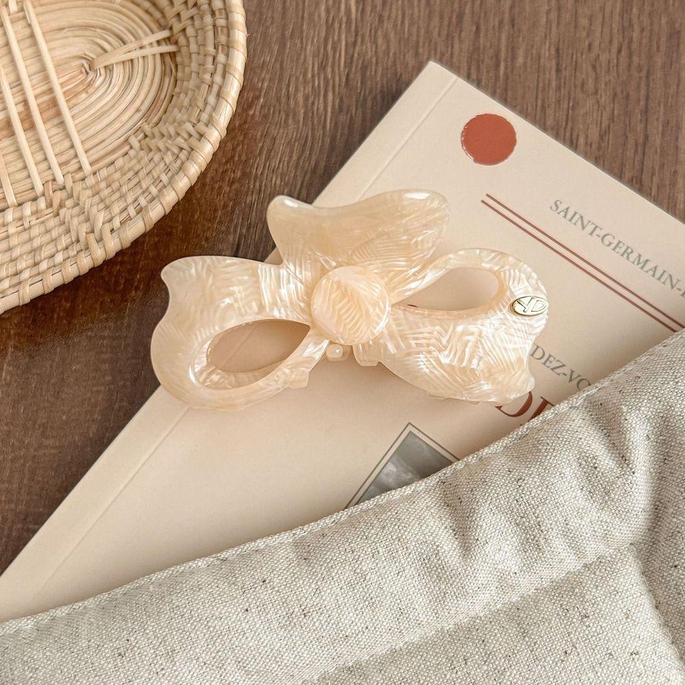 Korean Style Bowknot Barrettes Sweet French Shark Clip Bow Acetic Acid Hair Claw  Hair Accessories