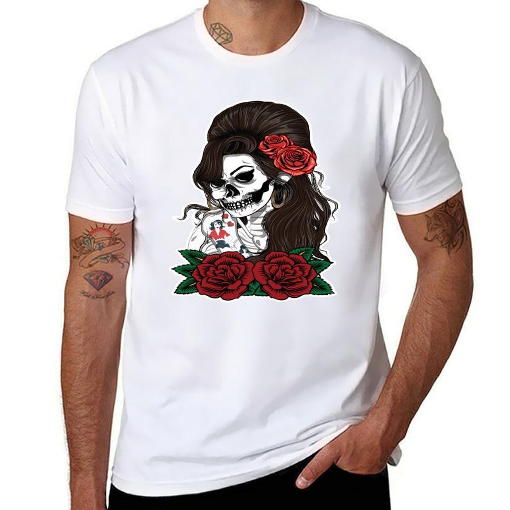 Amy Winehouse Skull Unique T-Shirt plus size tops graphic t shirts summer clothes sweat shirts, men