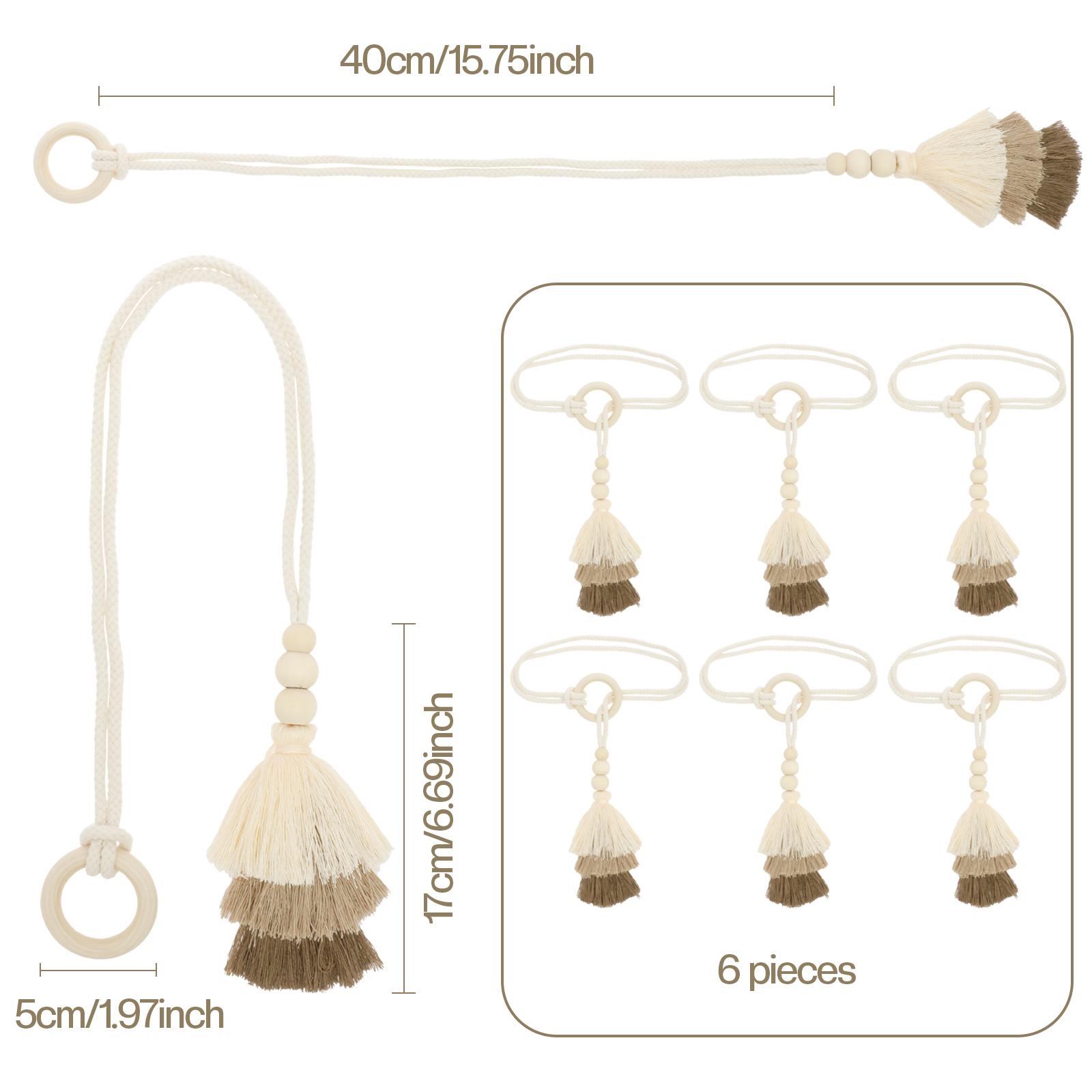 

6 Pcs Curtain Tie Back Practical Curtain Holdback with Tassels No Punching Elegant Decorative Curtain Tieback for Home Window