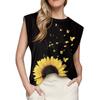 Women's Cap Sleeve Top Summer Printed Tank Top Basic T-Shirt Casual Loose