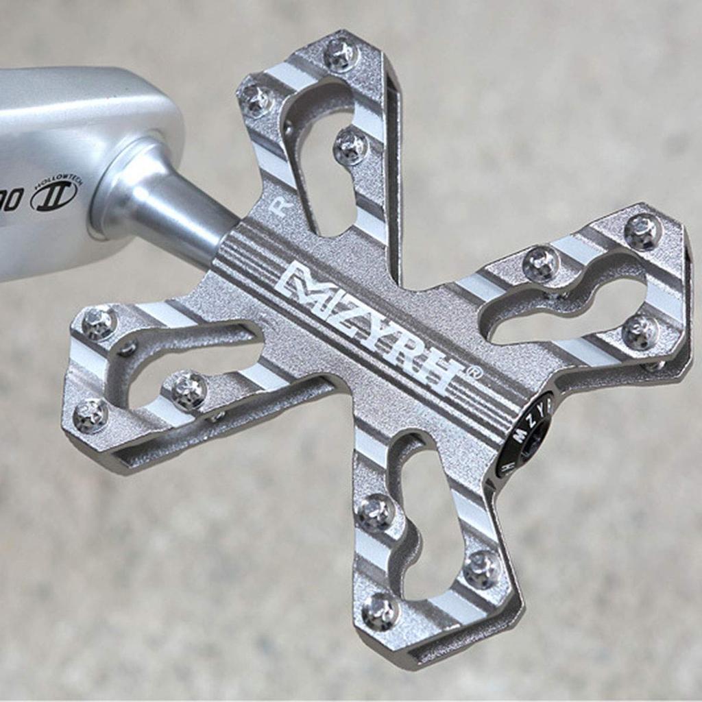 ThinkTop Bicycle Aluminum for Road and Mountain Gray 3-Bearing Pedals, 9/16" Axle, Ultra-Lightweight Alloy, High-Strength Lubricant, Bikes, MTBs,