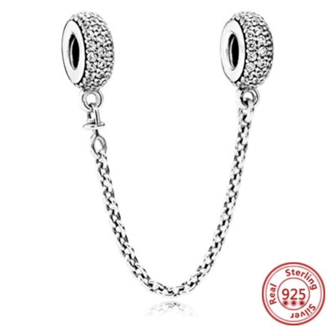 925 Silver Love Collection Beaded Pendant Charm Accessory Bracelet Women 'S Diy Jewelry