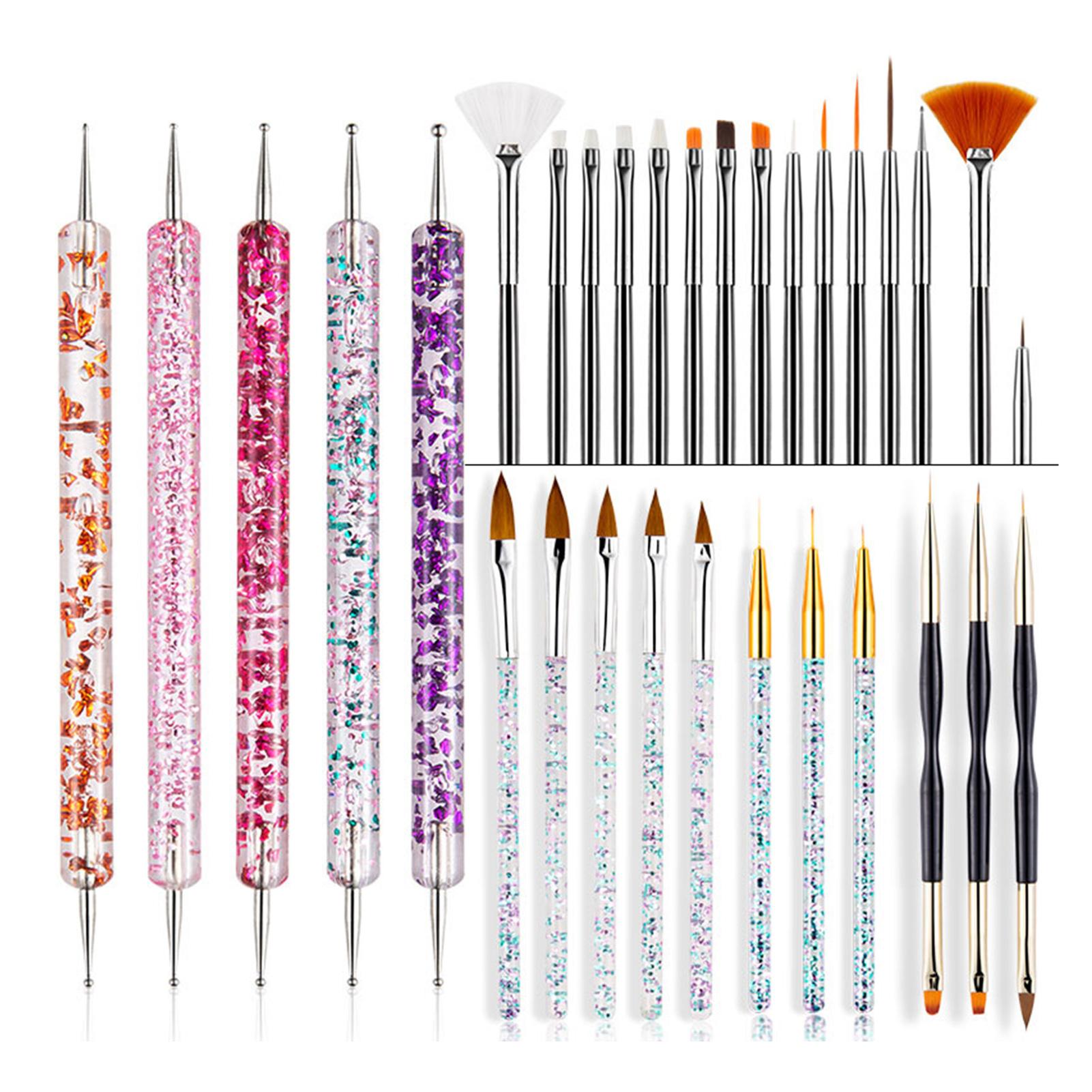 

Набор из 31 кисточки для ногтей для женщин, легкий, точный набор кисточек для гравировки ногтей для дизайна ногтей