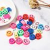50 pcs Polymer Clay Animal & Fruit Style Mixed Color Flat Round Beads for DIY Bracelet Jewelry