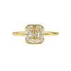 S925 Silver Ring with Minimalist Style, Small Square Candy, Redion Crushed Ice Cutting, Gold-plated, Niche and Versatile Jewelry