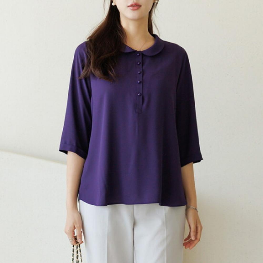 Dedra Summer Version Stacon Collar Blouse [the Black] Tbe3209
