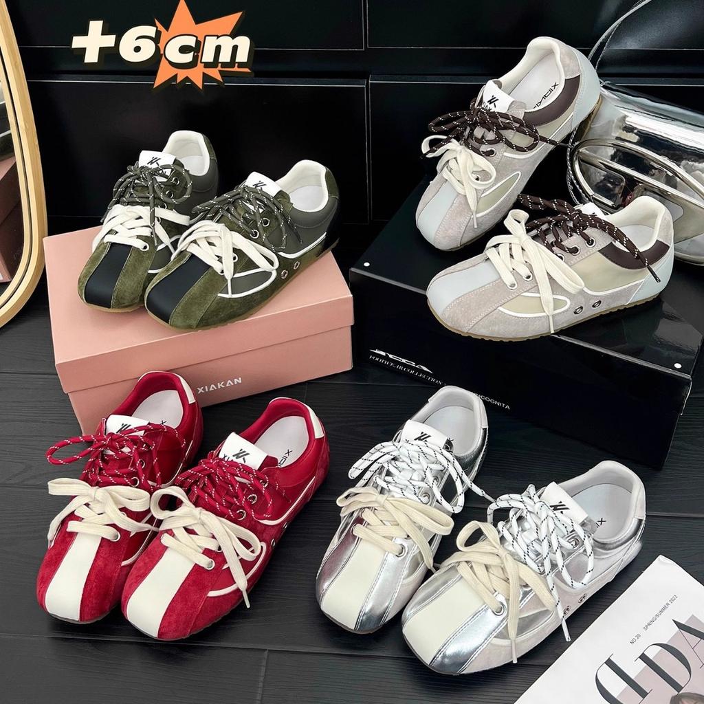 Lan Cabinet Edition~ Inner Height Increase 6cm Retro German Training Shoes Women's 2025 New Versatile Sports and Leisure Shoes Forrest Gump Shoes Tide