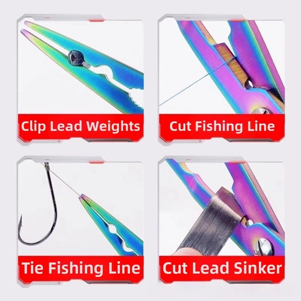 Stainless Steel Fishing Needle Nose Pliers Multifunctional Fishing Pliers Lure Pliers Pocket Design Lightweight Lock Design